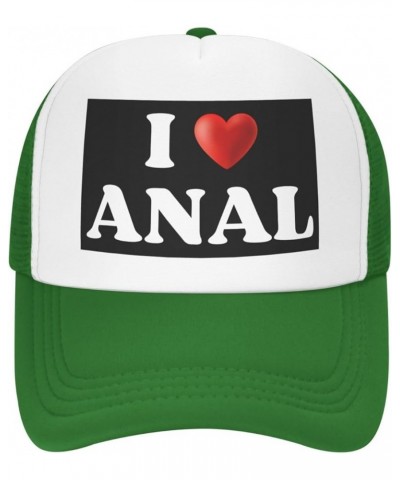 I-Love-Anal Mesh Hat Women Men Trucker Hat Baseball Cap Green $12.09 Baseball Caps