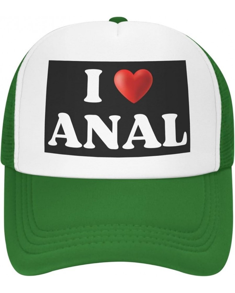 I-Love-Anal Mesh Hat Women Men Trucker Hat Baseball Cap Green $12.09 Baseball Caps