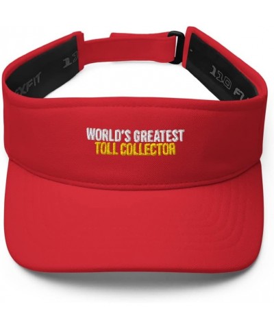 World's Greatest Toll Collector Hat (Embroidered Visor) Toll Collector Apparel Red $22.39 Visors