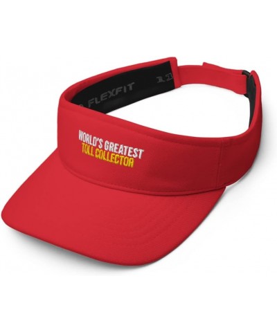 World's Greatest Toll Collector Hat (Embroidered Visor) Toll Collector Apparel Red $22.39 Visors