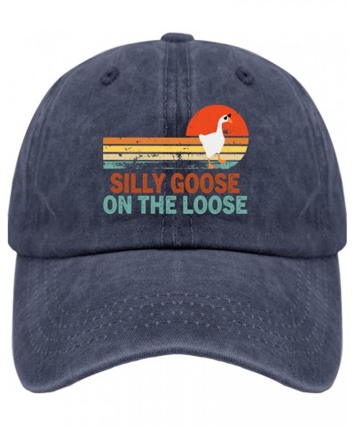 Silly Goose On The Loose Caps Funny Golf Hats Pigment Black Dad Hats for Men Gifts for Him Golf Cap Navy Blue $10.18 Bucket Hats