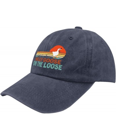 Silly Goose On The Loose Caps Funny Golf Hats Pigment Black Dad Hats for Men Gifts for Him Golf Cap Navy Blue $10.18 Bucket Hats