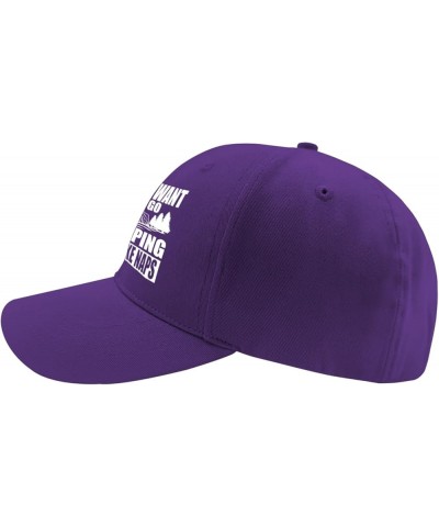 Trucker hat Tent i just Want to go Camping and take naps Sun hat for Men Army hat Gifts for Boyfriends Golf Caps Purple $10.4...