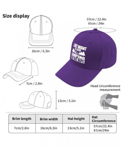 Trucker hat Tent i just Want to go Camping and take naps Sun hat for Men Army hat Gifts for Boyfriends Golf Caps Purple $10.4...