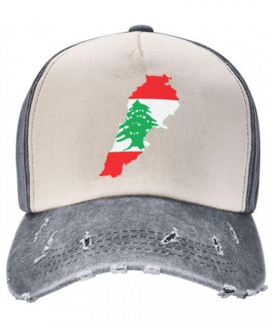 Lebanon Flag Map Upgrade Your Style with Funny Adjustable Cotton Baseball Caps for Men and Women Gray $16.44 Baseball Caps