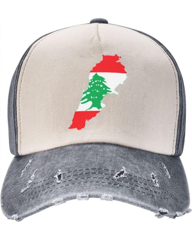 Lebanon Flag Map Upgrade Your Style with Funny Adjustable Cotton Baseball Caps for Men and Women Gray $16.44 Baseball Caps