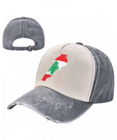 Lebanon Flag Map Upgrade Your Style with Funny Adjustable Cotton Baseball Caps for Men and Women Gray $16.44 Baseball Caps