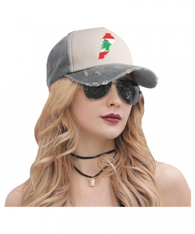 Lebanon Flag Map Upgrade Your Style with Funny Adjustable Cotton Baseball Caps for Men and Women Gray $16.44 Baseball Caps