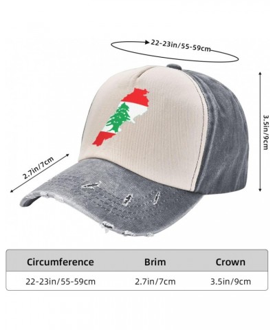 Lebanon Flag Map Upgrade Your Style with Funny Adjustable Cotton Baseball Caps for Men and Women Gray $16.44 Baseball Caps