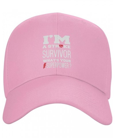 I'm A Stroke Survivor Hat Outdoor Cap Baseball Cap Sandwich Cap Truck Driver's Hat Casquette Pink $18.52 Baseball Caps