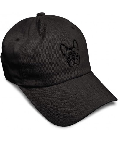 Custom Soft Baseball Cap French Bulldog Silhouette Embroidery Dogs Twill Cotton Dad Hats for Men & Women Dark Denim Design On...