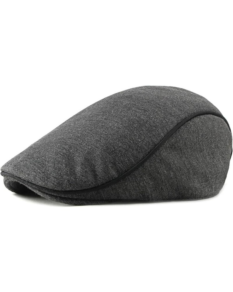 Men's and Women's Solid Beret Unisex Ivy Flat Driver Cabbie Newsboy Caps Spring Dark Grey One Size $14.45 Newsboy Caps