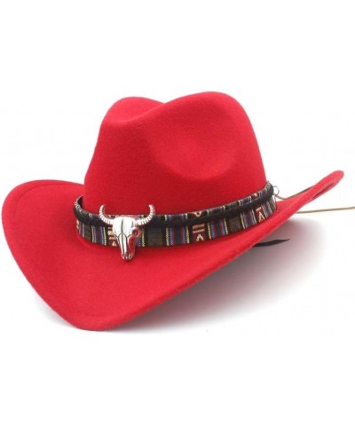 Men's Fashion Elegant Cowboy Hat Western Cowboy Hat Jazz Hat (Color : Wine red, Size : 56-58) 56-58 Coffee $16.24 Cowboy Hats