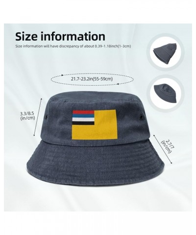 Flag of Manchukuo Bucket Hat for Women Men Summer Travel Sun Hat Outdoor Cap Funny Bucket Hats Navy Blue $10.98 Bucket Hats