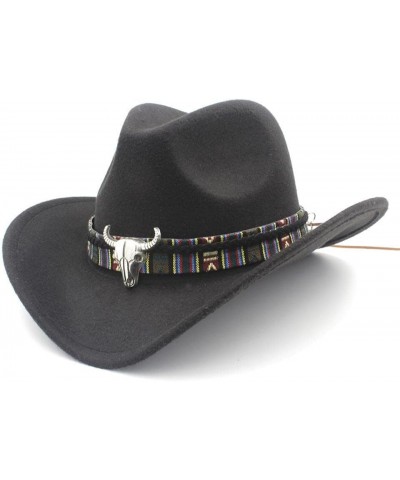 Men's Fashion Elegant Cowboy Hat Western Cowboy Hat Jazz Hat (Color : Wine red, Size : 56-58) 56-58 Coffee $16.24 Cowboy Hats