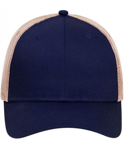 6 Panel Blend Twill Structured Low Profile Mesh Back Snapback Trucker Hat Nvy/Nvy/Kha $10.15 Baseball Caps