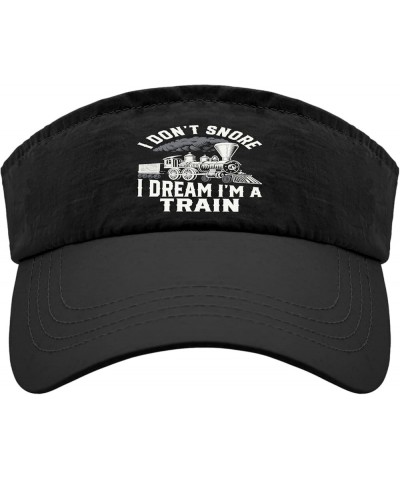 I Don't Snore, I Dream Im Train Caps Sun Visors for Adult Visors Cool Ponytail Hat Allblack $9.65 Visors