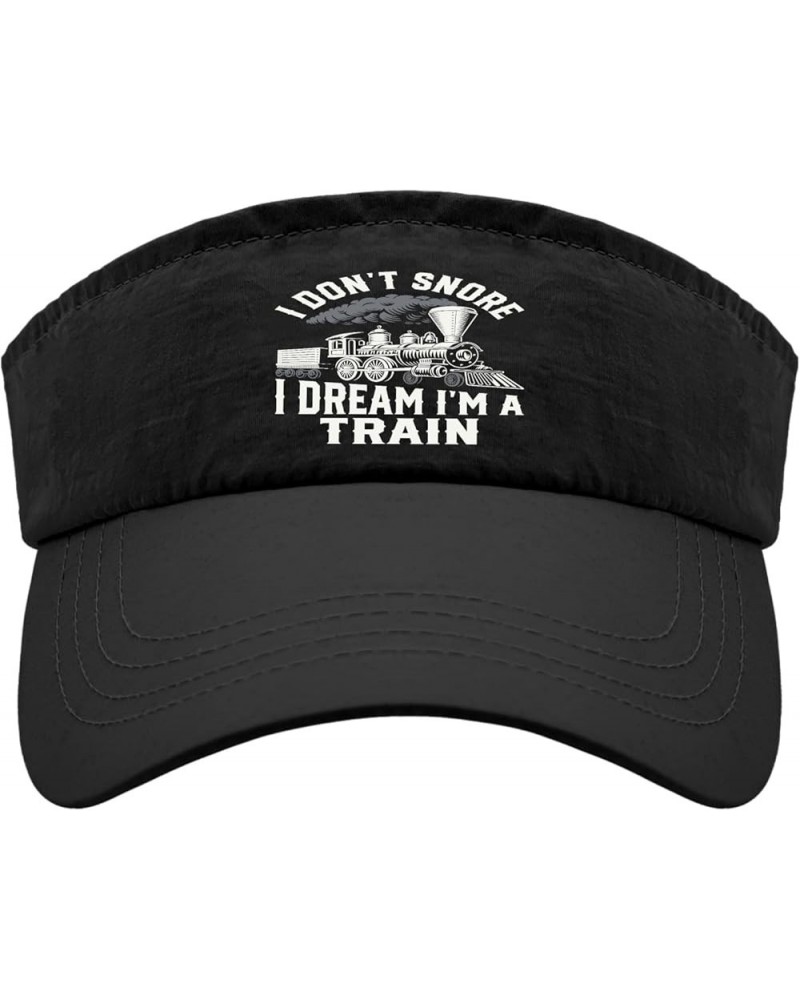 I Don't Snore, I Dream Im Train Caps Sun Visors for Adult Visors Cool Ponytail Hat Allblack $9.65 Visors