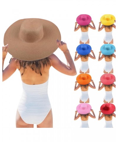 Straw Sun Hats for Women Floppy Beach Wide Brim Summer Sunhats Packable Uv Protection Foldable Vacation Panama Hats Brown $9....