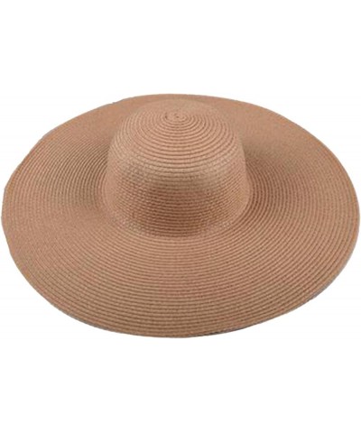 Straw Sun Hats for Women Floppy Beach Wide Brim Summer Sunhats Packable Uv Protection Foldable Vacation Panama Hats Brown $9....