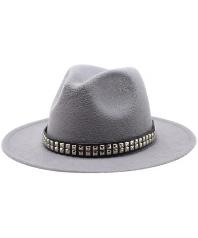 Sun Hat Womens Wool Fedoras for Women Wide Brim Top Hat Felt Elegant Ladies Jazz Cap Female Solid Winter Rose Pink $15.07 Fed...