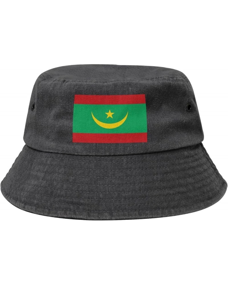 Flag of Mauritania Bucket Hat for Women Men Summer Travel Sun Hat Outdoor Cap Funny Bucket Hats Black $14.98 Bucket Hats