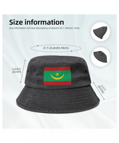 Flag of Mauritania Bucket Hat for Women Men Summer Travel Sun Hat Outdoor Cap Funny Bucket Hats Black $14.98 Bucket Hats