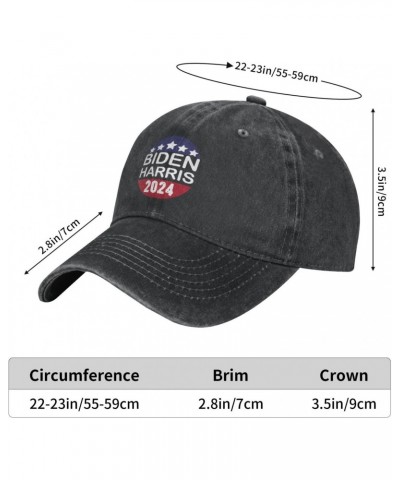 Biden Harris 2024 Re-Elect Adjustable Stylish Unique Unisex Washed Cowboy Baseball Adult Hat Black $11.34 Baseball Caps