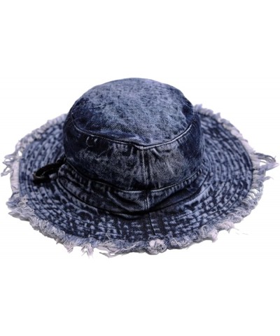 Cotton Denim Distressed Bucket Hat, Sun Hat, Hat for Men and Women Blu17 $9.01 Bucket Hats