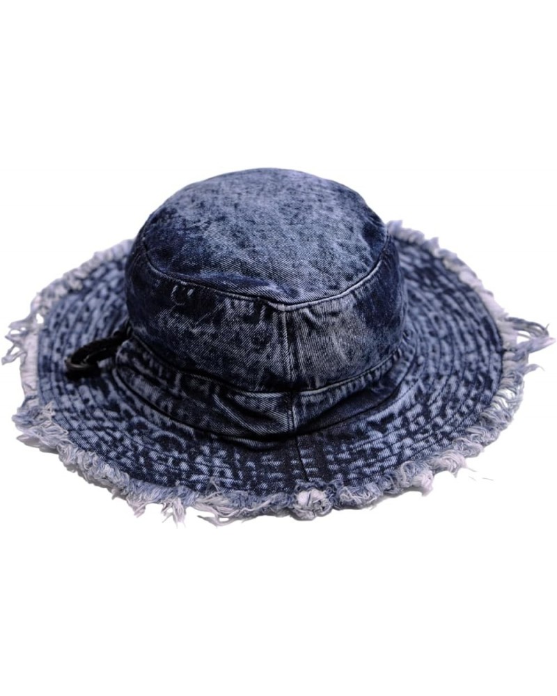 Cotton Denim Distressed Bucket Hat, Sun Hat, Hat for Men and Women Blu17 $9.01 Bucket Hats