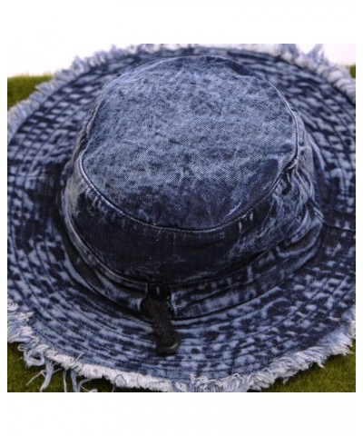 Cotton Denim Distressed Bucket Hat, Sun Hat, Hat for Men and Women Blu17 $9.01 Bucket Hats