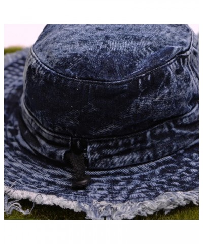 Cotton Denim Distressed Bucket Hat, Sun Hat, Hat for Men and Women Blu17 $9.01 Bucket Hats