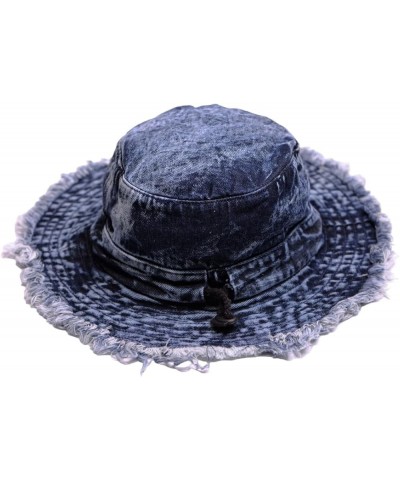 Cotton Denim Distressed Bucket Hat, Sun Hat, Hat for Men and Women Blu17 $9.01 Bucket Hats