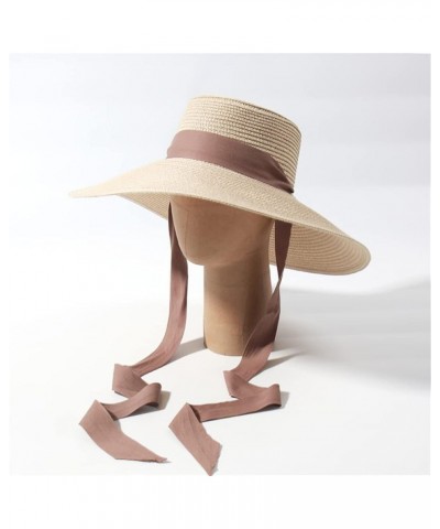 Large Brim Beach Hats for Women Floppy Summer Sunshade Hats with Neck Strap Vacation Oversized Hat Beige 57cm Head Size $19.2...