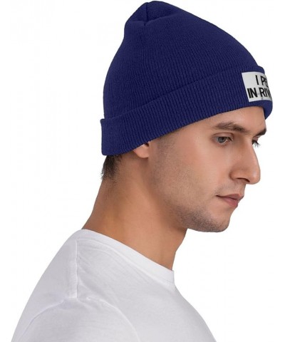 I Pee in Rivers Winter Beanie Hats for Men Women,Warm Cozy Knitted Cuffed Skull Cap Navy Blue $9.22 Skullies & Beanies