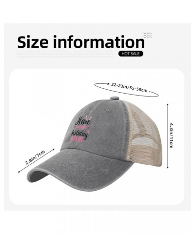 Easter Hare Raising Holiday Fun Baseball Cap for Women Mens Hats Retro Mesh Caps Dad Hat Gray $12.14 Baseball Caps