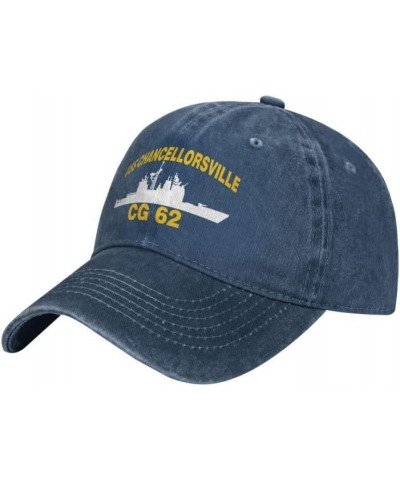 USS Chancellorsville CG 62 Flag Baseball Caps Denim Hats Cowboy Knit hat Fisherman's hat Navy Blue $13.35 Baseball Caps