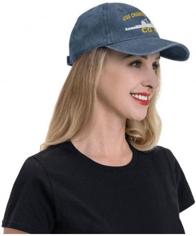 USS Chancellorsville CG 62 Flag Baseball Caps Denim Hats Cowboy Knit hat Fisherman's hat Navy Blue $13.35 Baseball Caps