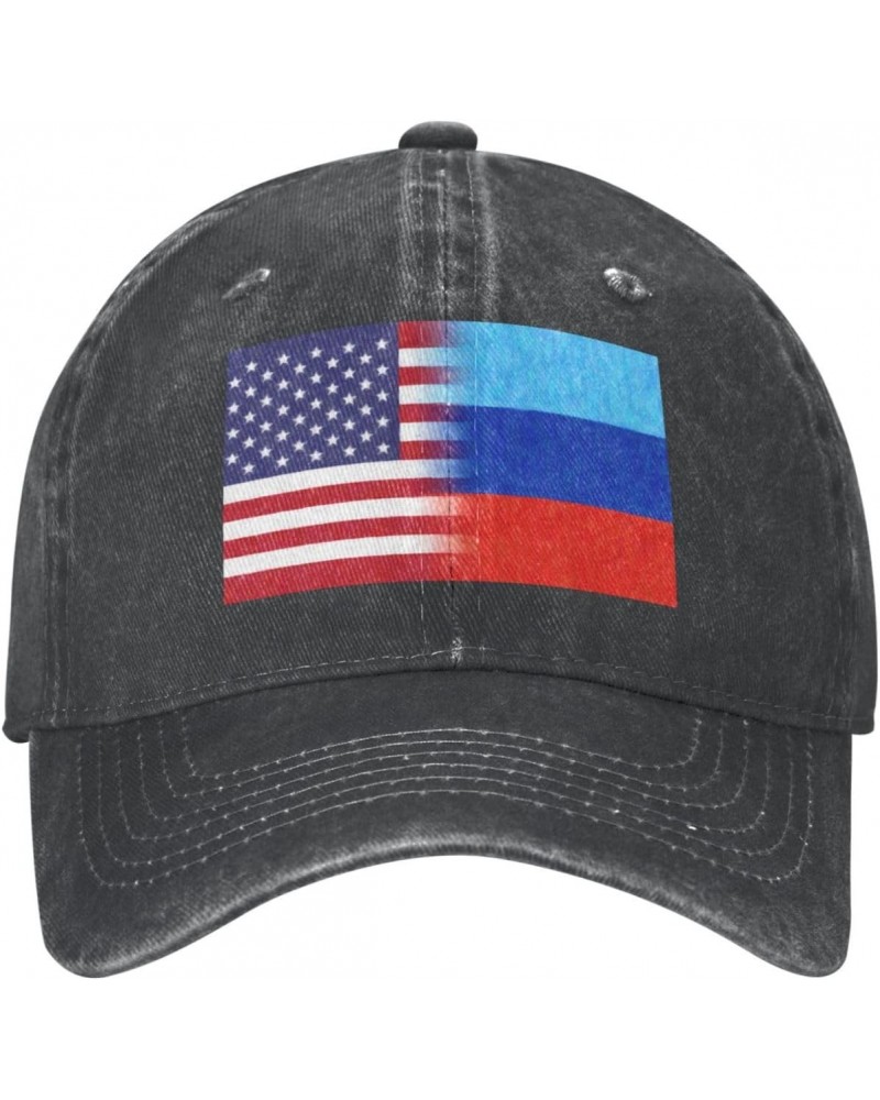 Baseball Cap The Luhansk People's Republic America Flag Oil Painted Washed Denim Adjustable Fashion Unique Hat for Men Women ...