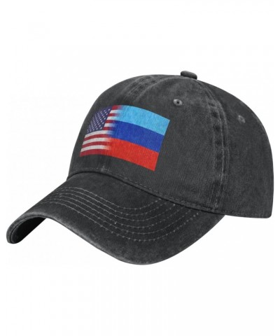 Baseball Cap The Luhansk People's Republic America Flag Oil Painted Washed Denim Adjustable Fashion Unique Hat for Men Women ...