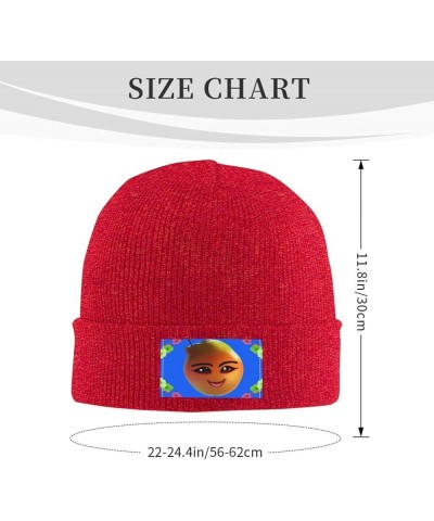 Black Warm Knit Hat Smiley Yellow Pear Pattern Soft Good Elasticity Suitable for Daily and Outdoor Sports Red $9.16 Skullies ...