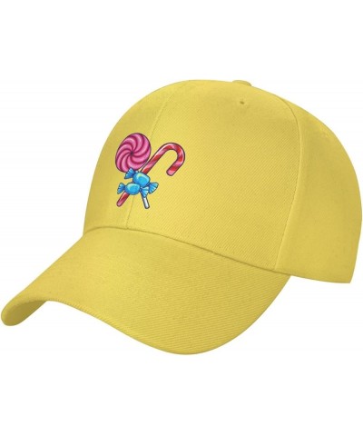 Funny Candy Baseball Cap for Men Women Hat Adjustable Truck Driver Baseball Caps Dad Hats Yellow $14.06 Baseball Caps