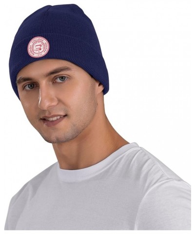 Wabash College Logo Beanie Hat for Men and Women Winter Warm Hats Knit Slouchy Thick Skull Cap Navy Blue $7.53 Skullies & Bea...