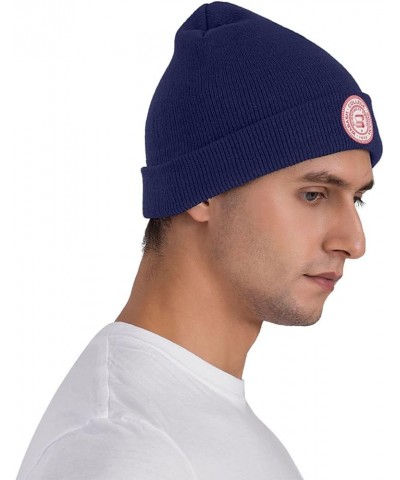 Wabash College Logo Beanie Hat for Men and Women Winter Warm Hats Knit Slouchy Thick Skull Cap Navy Blue $7.53 Skullies & Bea...