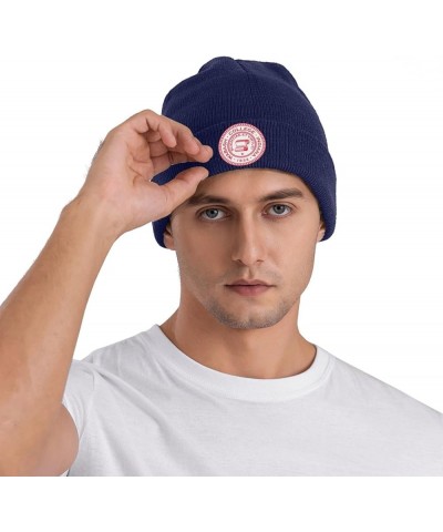 Wabash College Logo Beanie Hat for Men and Women Winter Warm Hats Knit Slouchy Thick Skull Cap Navy Blue $7.53 Skullies & Bea...