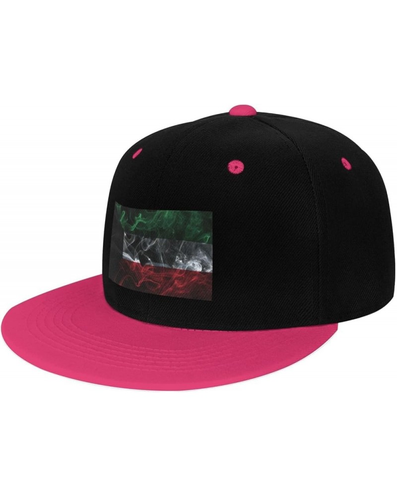 Smoke Style Flag of Kuwait Snapback Hat for Men Women Baseball Cap Trucker Flat Bill Hats Dad Caps Pink $14.54 Baseball Caps