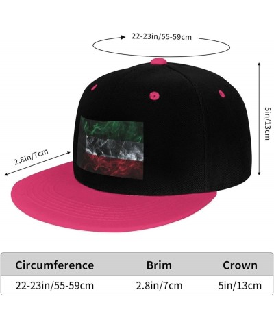 Smoke Style Flag of Kuwait Snapback Hat for Men Women Baseball Cap Trucker Flat Bill Hats Dad Caps Pink $14.54 Baseball Caps