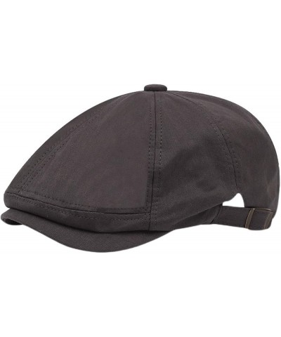 Men Cotton Beret Hats Adjustable Plain Colours Flat Newsboy Hats Summer Fashion Sun Hat for Driving Hunting Black $13.72 News...