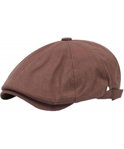 Men Cotton Beret Hats Adjustable Plain Colours Flat Newsboy Hats Summer Fashion Sun Hat for Driving Hunting Black $13.72 News...