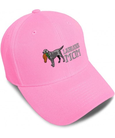 Custom Baseball Cap Labrador Mom Embroidery Acrylic Dad Hats for Men & Women Soft Pink Design Only $15.65 Baseball Caps